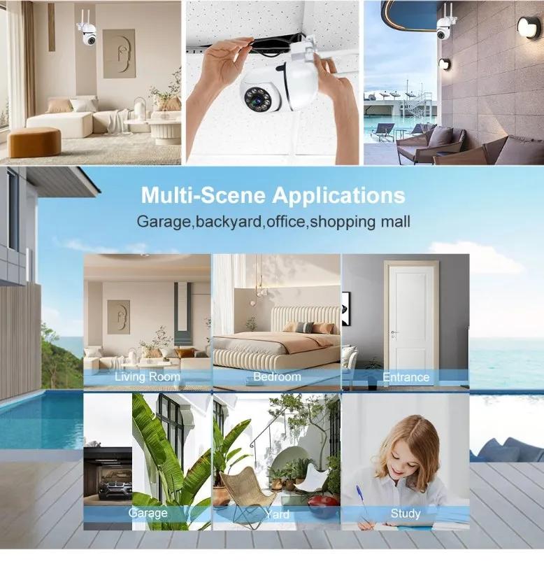 CCTV Wifi камера беспроводная камера видеонаблюдения наружная 4-кратный цифровой зум ночная цветная съемка AI интеллектуальное отслеживание двусторонняя аудиосвязь IP66