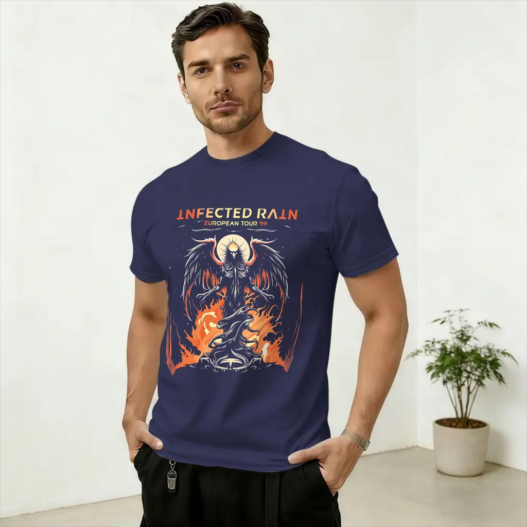 Band Infected Rain T Shirt Summer Cotton TShirts For Unisex Hipster Casual Tee Shirt Short Sleeves Y2K Retro Tees