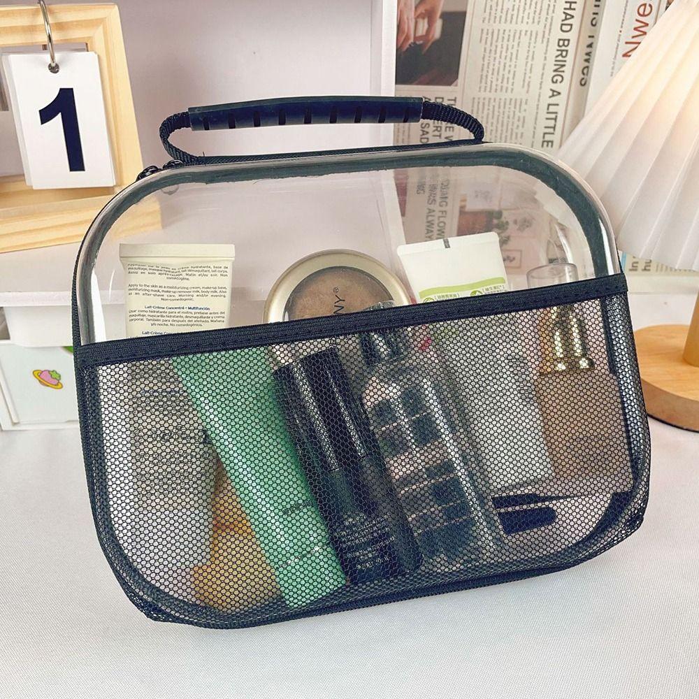 Front Mesh Pocket Clear Travel Storage Case Waterproof Blocks Toy Storage Bin Small Items