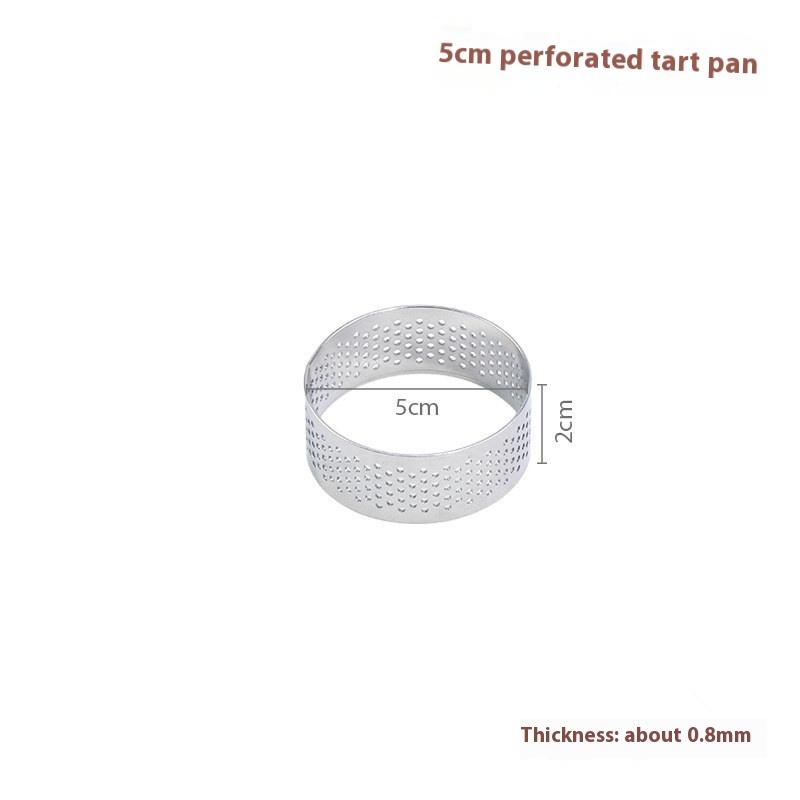 5/6/7/8/9/10 Cm Perforated Tart Rings With Hole Stainless Steel Tart Bottom Tower Fruit Pie Quiches Cake Ring Mousse Baking Mold