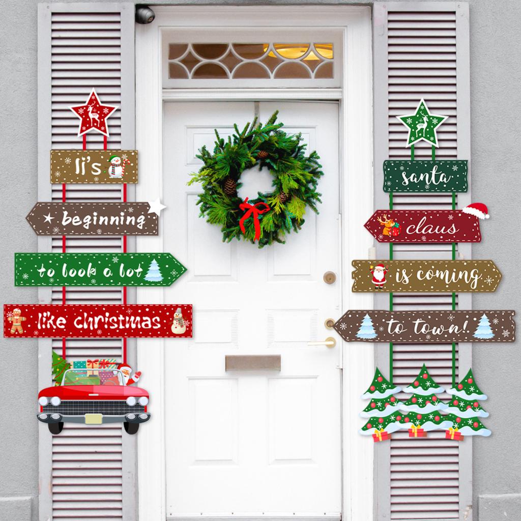 Christmas New Door Hanging Christmas Holiday Party Atmosphere Decoration Hanging Door Sign Customization