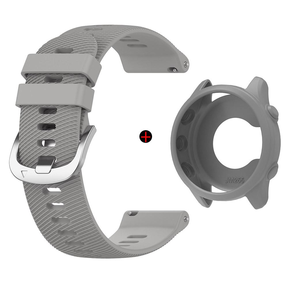 Для Garmin Forerunner 255/265 Ремешок для часов + Чехол для часов Серебристая Пряжка Браслет на запястье Высококачественный Прочный Силиконовый Умный Ремешок