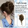 Hair Bun Hairpiece Dark Brown Messy Bun Hair Extension Women Wavy Curly Updo Scrunchie Elastic