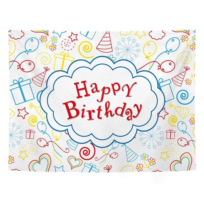 Узор торта на день рождения Гобелен для спальни, гостиной, украшения стен дома Гобелен