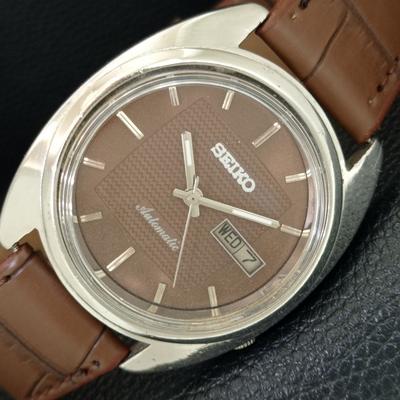 ВИНТАЖНЫЕ МУЖСКИЕ АВТОМАТИЧЕСКИЕ ЧАСЫ SEIKO 7009A ЯПОНИЯ КОРИЧНЕВЫЙ ЦВЕТ ЦИФЕРБЛАТ a708542-1