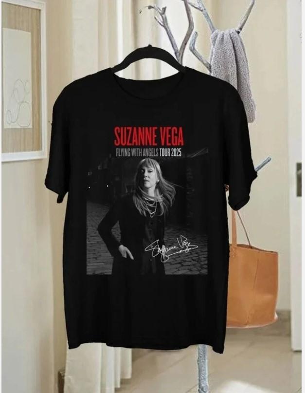 НОВЫЙ SUZANNE VEGA Летящий с ангелами Тур 2025 Футболка Черная Все размеры Унисекс Футболка