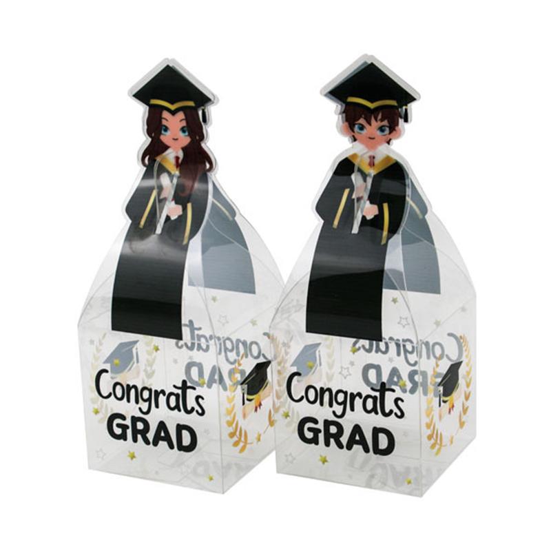 10Pcs Pvc Gift Box Bachelors Uniform Favors Clear Graduation Gift Box Decoration Box Gift Box For Graduation Party