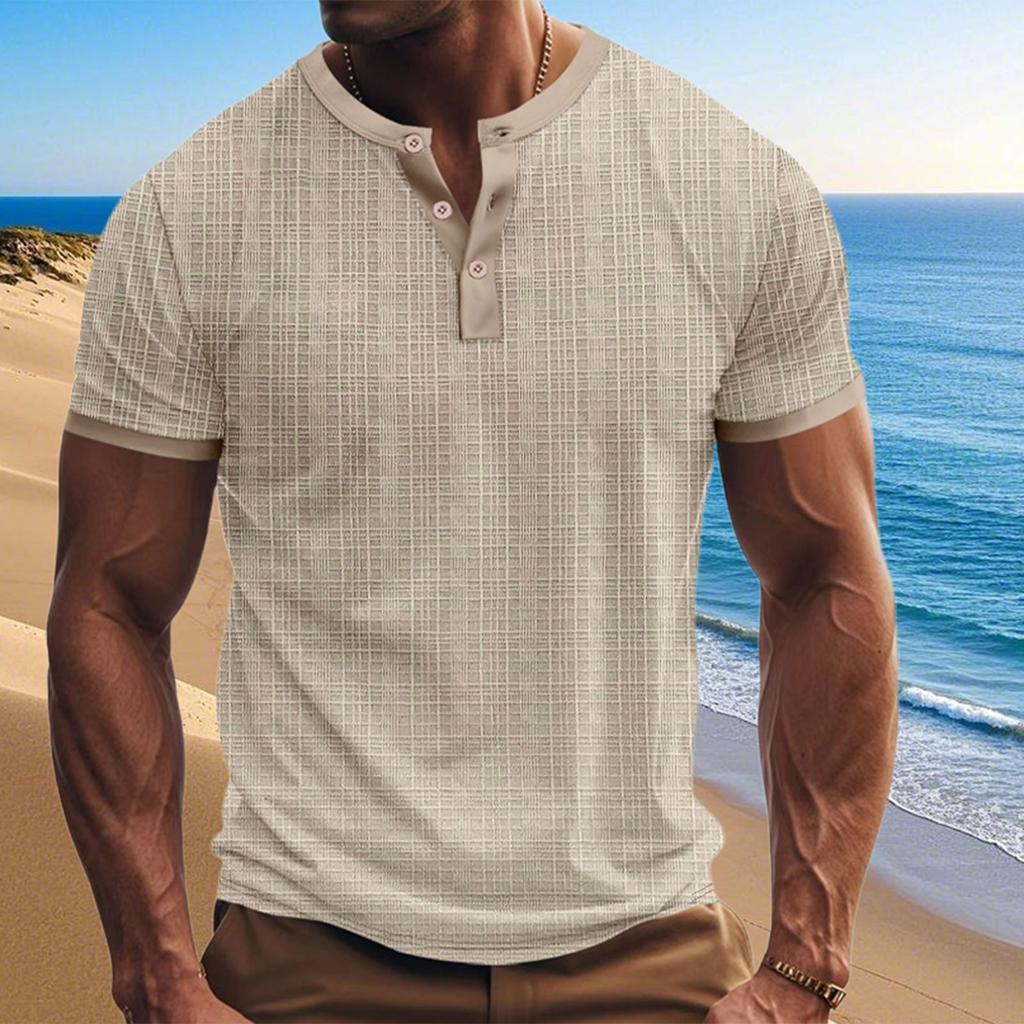 Летняя футболка мужская с коротким рукавом имитация свободного дышащего повседневного топа