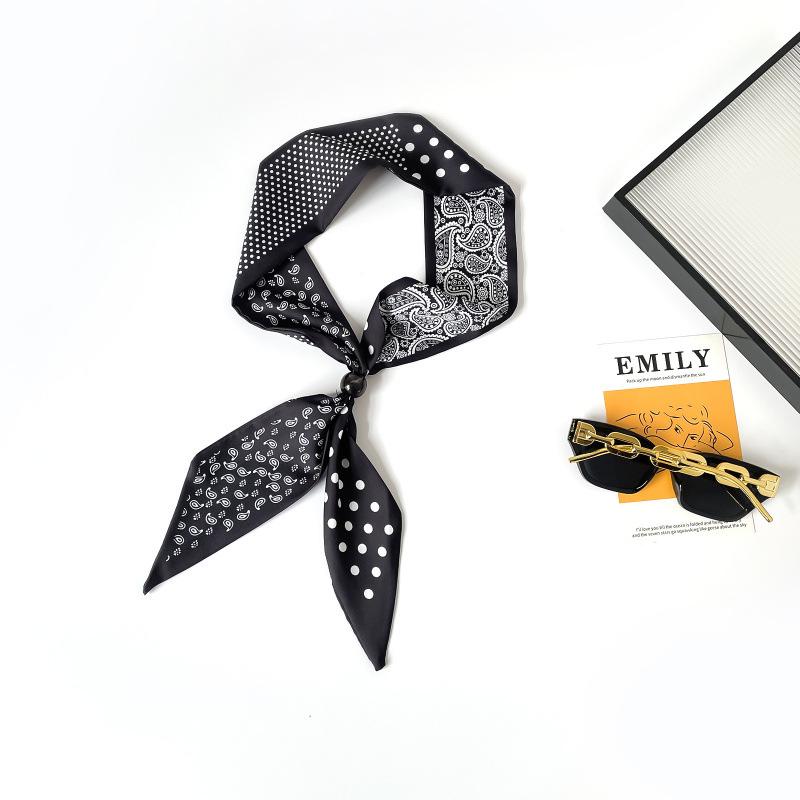 College Style With Silk Scarf Necklace, Long Beaded Silk Scarf, High-End Sense Jk With Silk Scarf Necklace, Belt Scarf.
