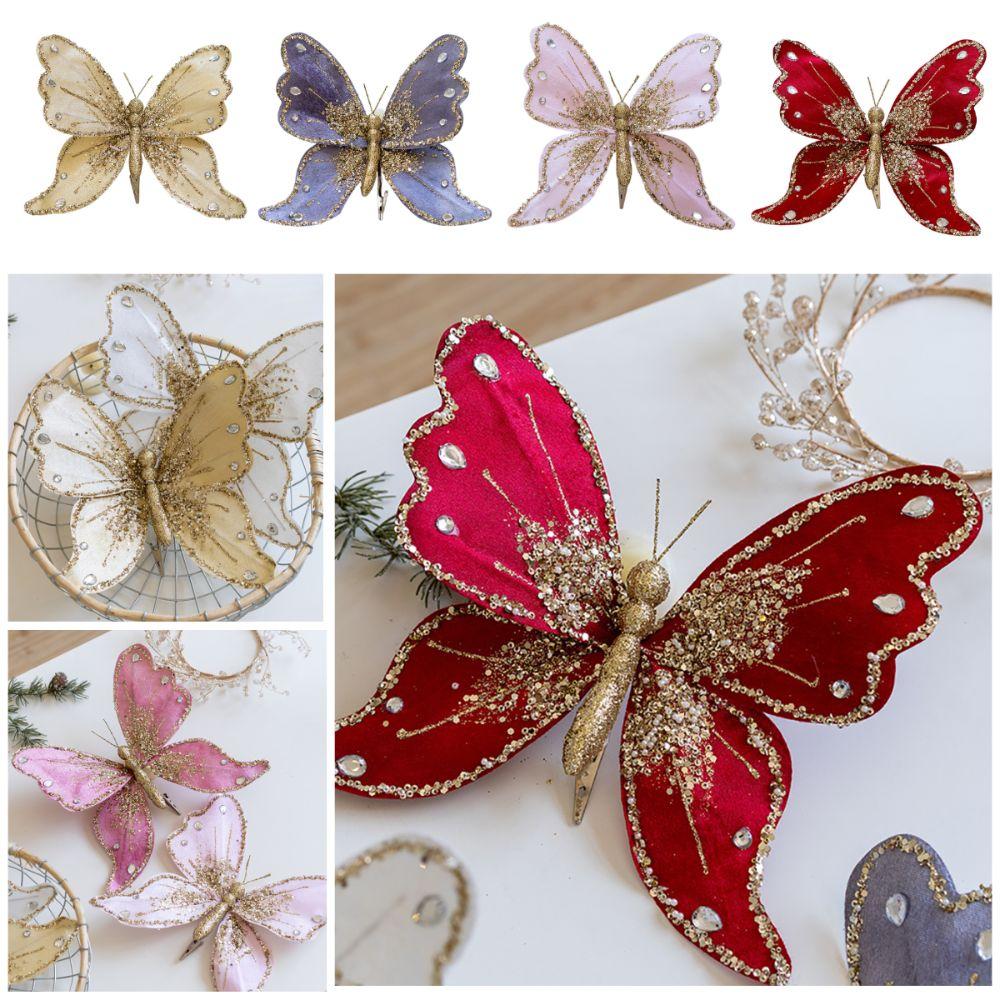 Разноцветное украшение на рождественскую елку 25*21 см подвесное украшение НОВЫЙ Рождественский фестиваль бабочек