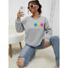 Женский свитшот с забавным принтом улыбающегося лица, осенний спортивный костюм S-4XL, простые удобные топы, повседневная теплая одежда для женщин
