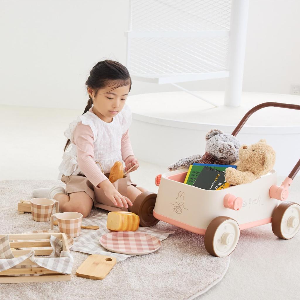 [Official EC Exclusive] Ides Miffy Freshly Baked Bakery Bakery Wagon | 10 Loaves of Bread | Pretend Play Cart, Indoor Use, Ages 2-6, Gift