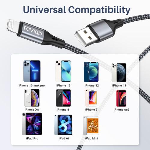 iPhone Charging Cable Lightning Cable 3M Set of 2 [MFi Certified] Lightning Cable RAVIAD iPhone Charging Cable Fast Charging iPhone Charging Cord iPho