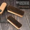 Wooden Handle Shoe Brush - Horsehair Leather and Suede Polishing and Cleaning Brush