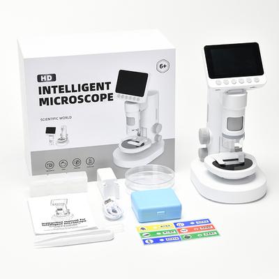 Микроскоп 1080P с подставкой для детей, портативный ручной телескоп 1000X, экран HD 3,5 дюйма, светодиодная подсветка