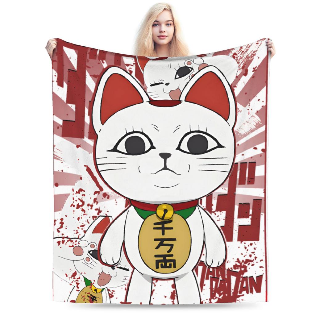 Cat Dandadan Flannel Blanket Winter Super Soft Bedding Throws for Students Outdoor Fluffy Bedspread Sofa Bed Cover