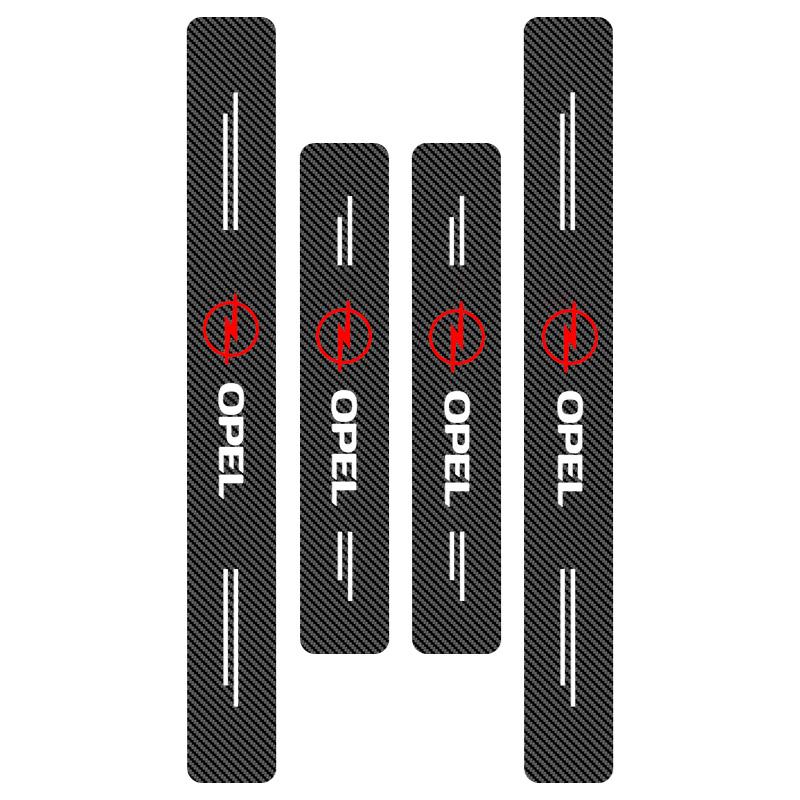 4pcs New Car-3D Carbon Flber Car Door SIll Protector Scratch Proof Tape For Opel Insignia Astra Antara Meriva Zafira H G Corsa FG8