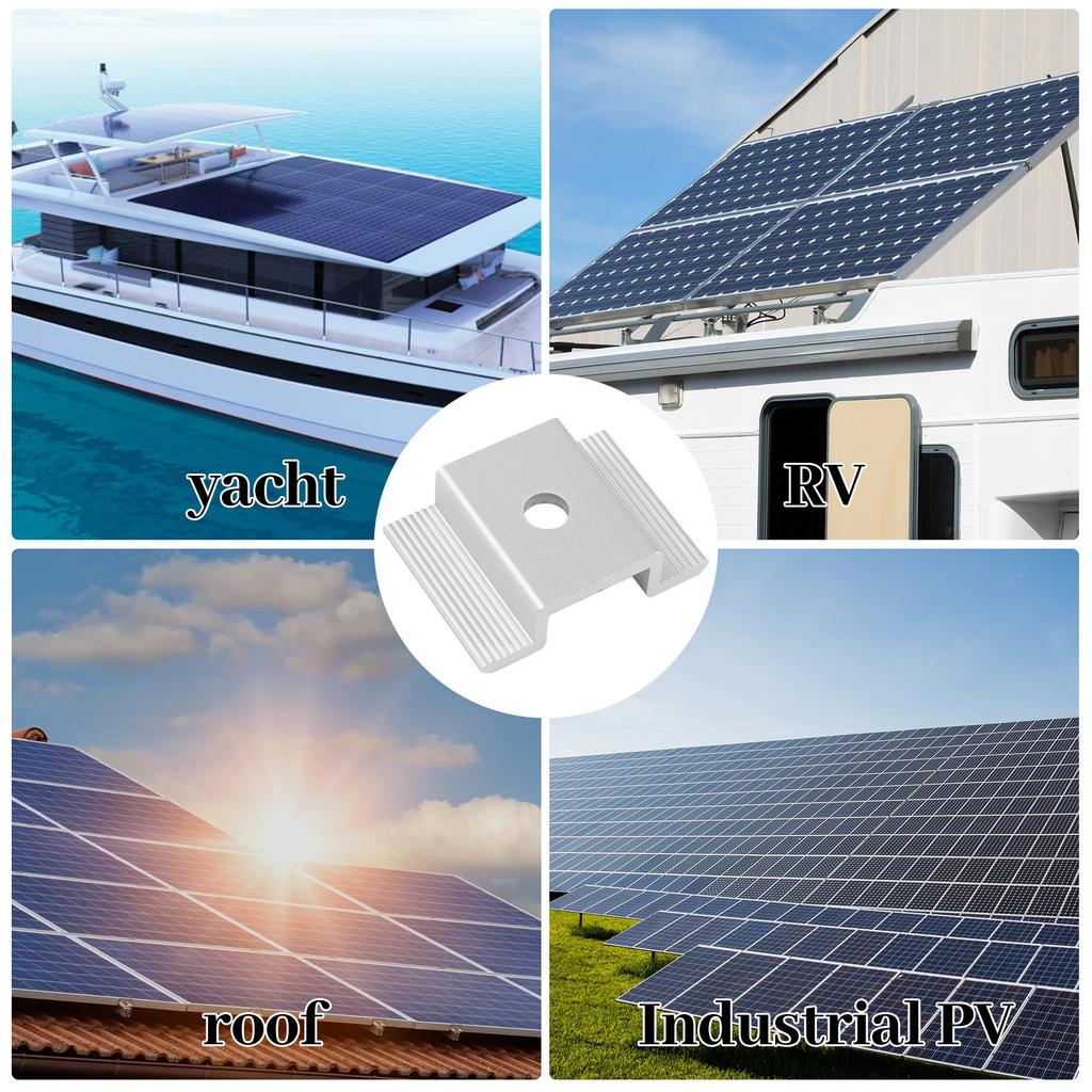 20/50 шт. Регулируемые средние прижимы для солнечных панелей, Монтажный кронштейн для солнечных панелей, Зажим, Аксессуары для солнечной системы, Легко установить