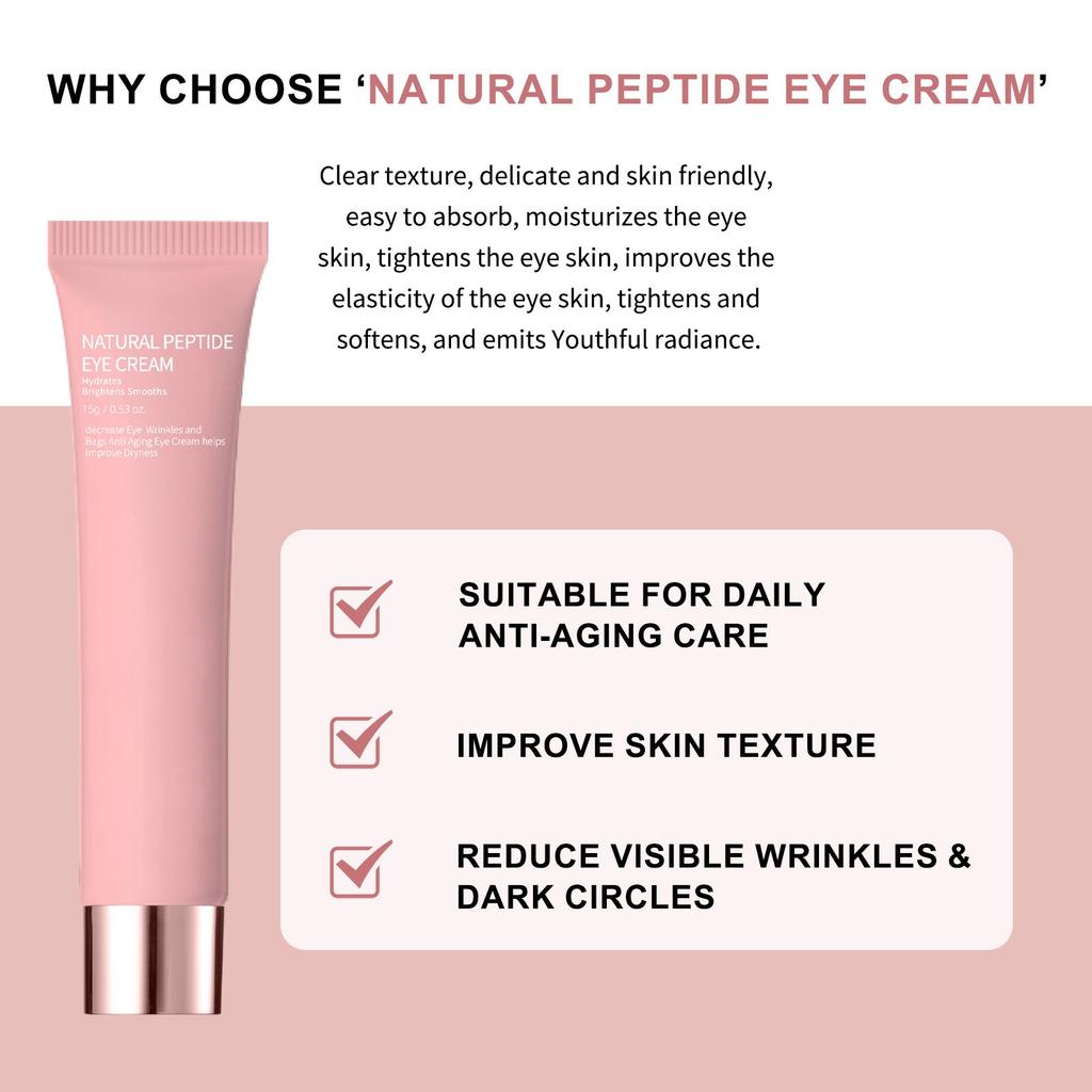Пептидный крем для кожи вокруг глаз Укрепляющий крем для кожи вокруг глаз Уменьшает мешки под глазами, морщины, темные круги и мгновенно устраняет морщины на лице
