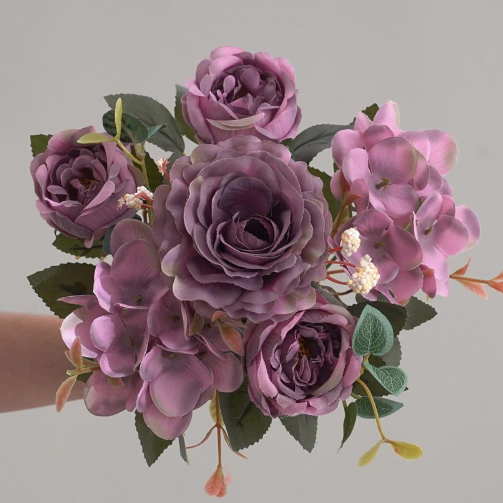 Accessories Simulation Peony Flower Silk Petals Faux Flower Fake Floral Bouquet Home Decoration