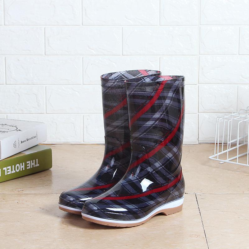 Высокие водонепроницаемые сапоги до середины голени, женские дождевые сапоги, весна/осень 2024, женские дождевые сапоги из ПВХ, rty678