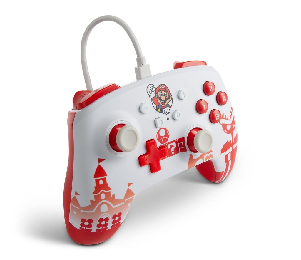 PowerA Улучшенный проводной контроллер для Nintendo Switch Mario - Красный/Белый