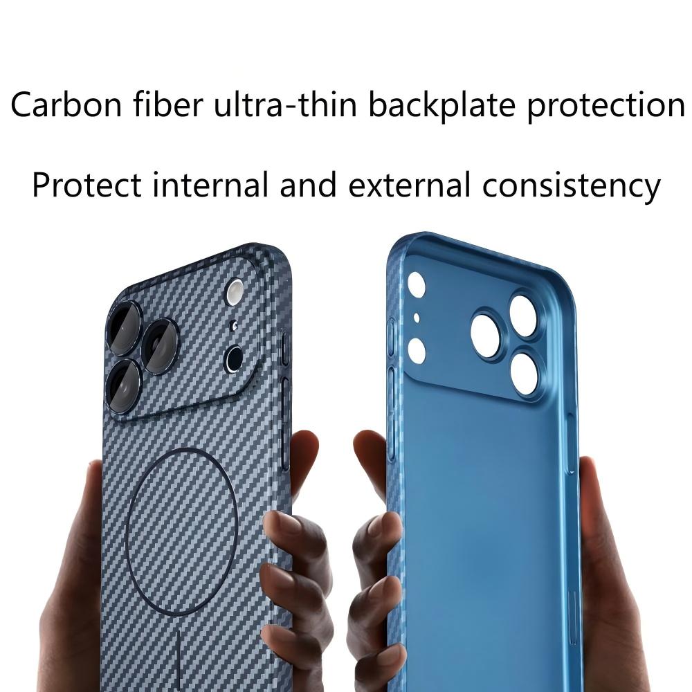 Full Frame Carbon Fiber Kevlar For Magsafe Magnetic Phone Case For iPhone 17 16 15 14 13 12 Plus Pro Max Wireless Charge Cover