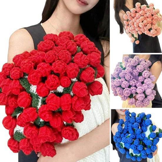 Одеяло «Букет роз» Ручной работы Вязаное крючком Одеяло с розами Цветочный дизайн Плед для дивана