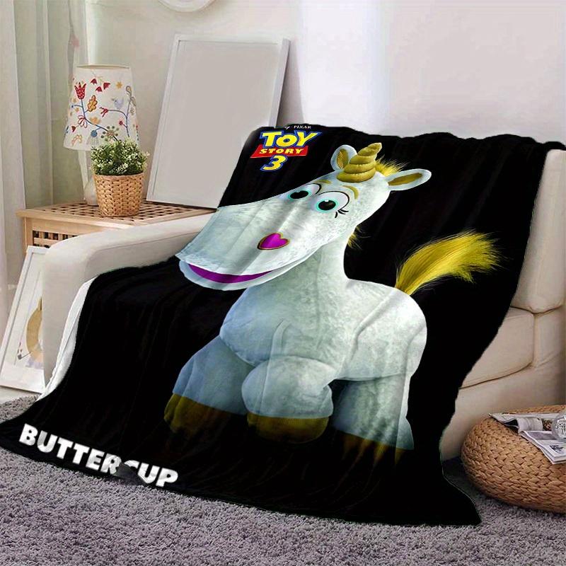 1pc, Toy Story 3 Buttercup Unicorn Blanket Home Decor, Couch Blanket, Outdoor Throw, Gift for Friends, Flannel Coverlet, Suitable for Bedroom