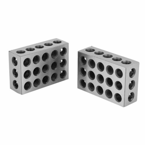 Milling Parallel Clamping Blocks, 2-Piece Precision Steel 23-Hole Milling Tool Accessory, Steel Engineer Blocks, 25x50x75mm, 23-Hole Milling Parallel