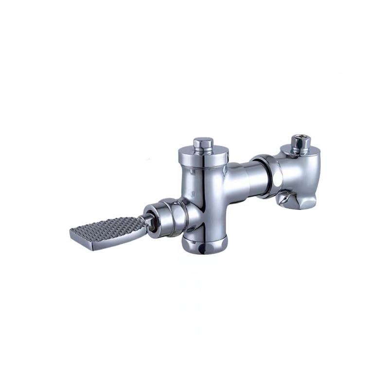 Brass Wall-Mounted Time Delay Foot Pedal Bidet Toilet Flush Valve Eco-Friendly Water Saving Hotel Use Modern Design