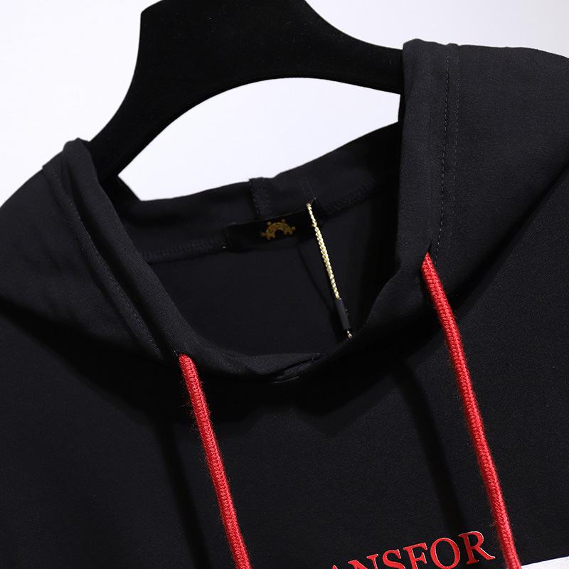 Женская рубашка большого размера 2XL ~ 6XL, топ с капюшоном, корейская версия, свободная футболка с короткими рукавами, женская одежда больших размеров