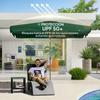 Outdoor Patio Umbrella 300x200x245 Cm With Adjustable Angle Aluminum Mast Crank And Uv 50+ Protection Green