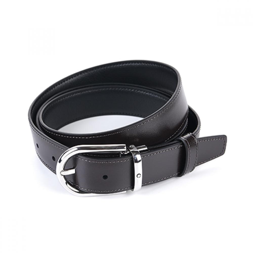 Montblanc 128757 Horseshoe Black Brown Reversible Belt