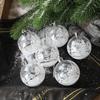 6pcs Christmas Glass Baubles Snow Ball Hanging Ornaments Xmas Tree Home Decor