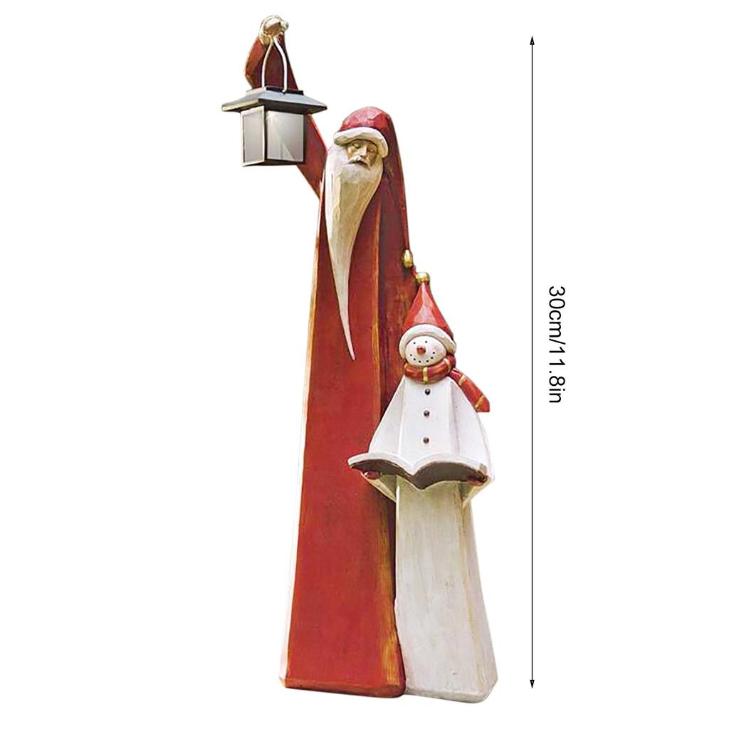 Christmas Lamp Santa And Snowman Sculpture Garden Decor Table Ornament Outdoor Decoration Practical Anti-Fade Festival Gifts