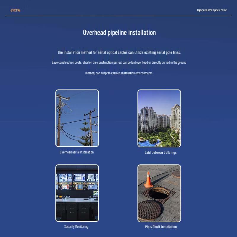 ZONWAN Outdoor 4-Core Armored Single-Mode Fiber Optic Cable