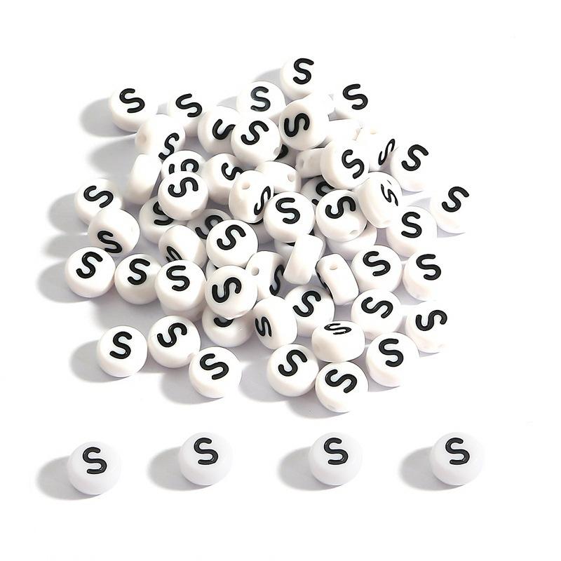 Бусины для браслетов ручной работы 4*7 мм Акриловые бусины с буквами алфавита Плоские бусины DIY Детские инструменты для плетения Бисероплетение Аксессуары для самодельных браслетов