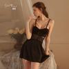 Women's Lace Underwire Push Up Padded Backless Cami Dress Lounge Set
