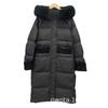 Long white duck down jacket women's new knee thickened hooded big fur collar loose large size tide