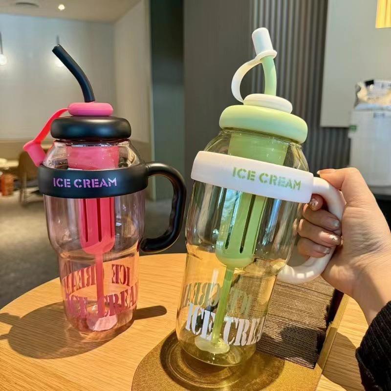 2026 Summer Ice Buster Plastic Straw Cup - Large Capacity, Stylish Design