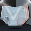 Women Panties Mid Waist Lace Hollow Out Good Breathability Butt-lifted Underpants Solid Color Moisture-wicking Briefs for Sport Work