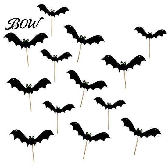 Halloween Night Scene Tools Bat Garden Stake, Glowing Green Eye Outdoor Lawn Decor for Party, Waterproof Yard Atmosphere Props Felt Flying