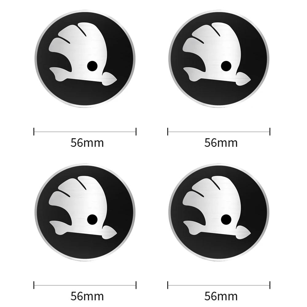 Car Sticker 2025 Hot 4Pcs 56/60/65/68MM Wheel Center Hub Caps Sticker Tire Rim Cover For Skoda Octavia A5 3 2 VRS Vision Kodiaq