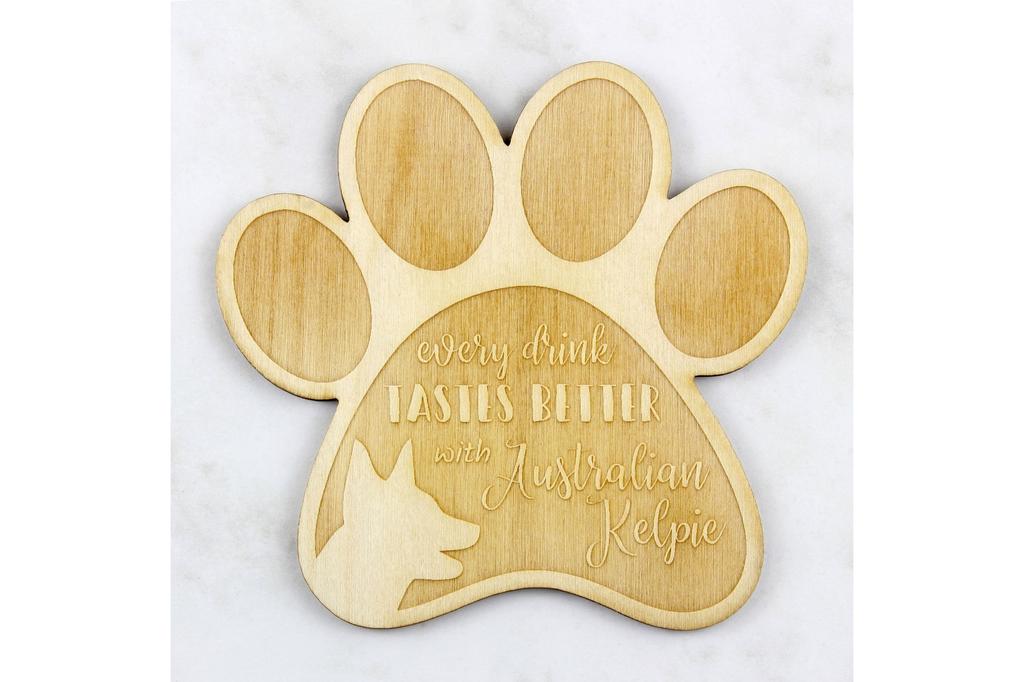 Australian Kelpie, Barb, Farmer Dog – Mug coaster, engraved coaster with dog | Art-Dog