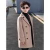 Children's Medium-Thick Wool Coats; Fall/Winter Boys' Quilted Wool Trench Coats
