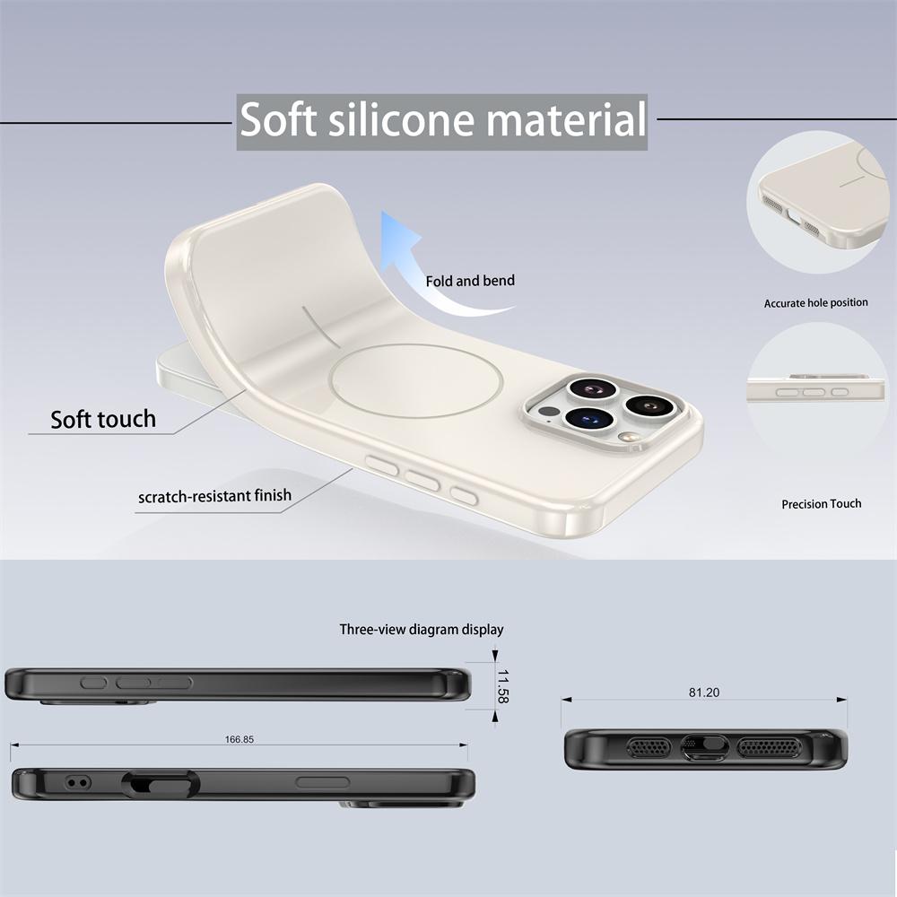 Жидкий силиконовый чехол Magsafe для iPhone 11 12 13 14 15 16 Pro Max 7 8 XS Магнитная беспроводная зарядка Противоударный бампер