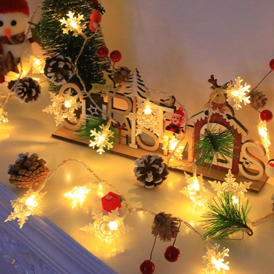Гирлянда в виде снежинки 6,5 футов 20 светодиодных теплых огней Рождественский венок в виде шишки на батарейках Праздничный