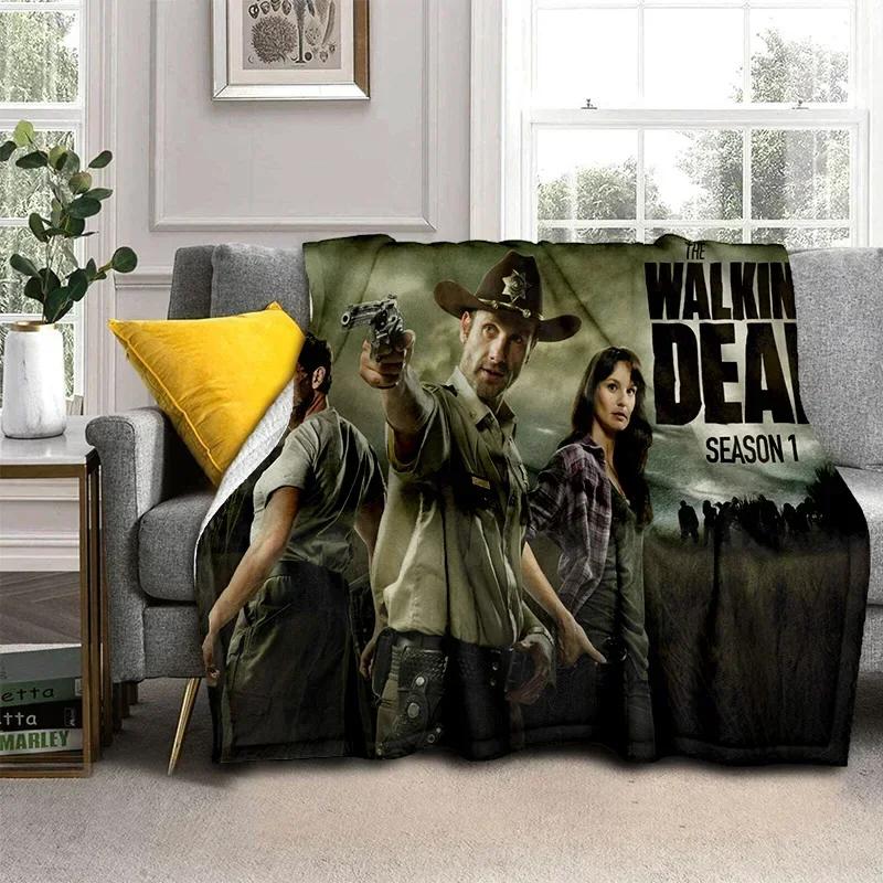 Одеяло TWD с 3D фильмом ужасов «Ходячие мертвецы», мягкое одеяло для дома, спальни, кровати, дивана, пикника, путешествия, офиса, одеяло, детское одеяло