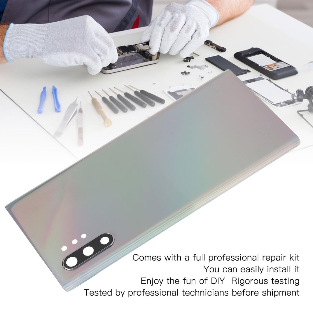 Back Cover Glass Housing Door with Pre Assembled Camera Len Repair Tool Kit for     Note 10 Plus SM N975